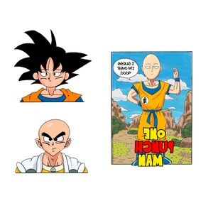Dragon Ball and One Punch Man Anime Stickers
